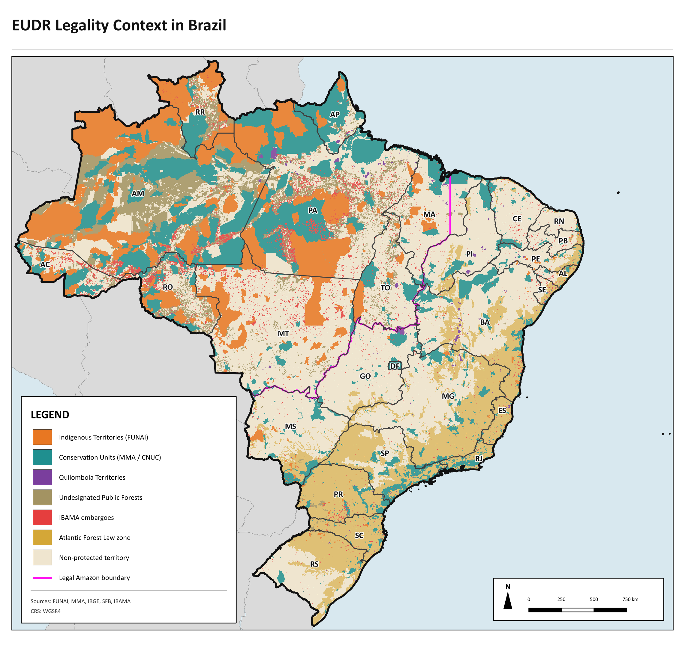 Map showing legality context in Brazil